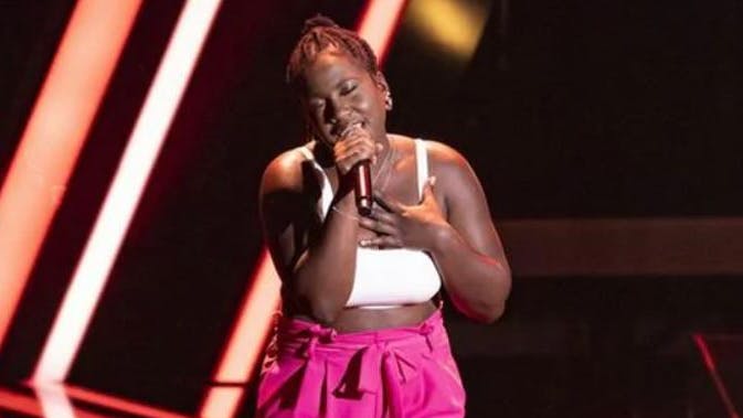 Der Auftritt von <a href="https://www.the-voice-of-germany.de/talente/staffel-10/esther-nkongo" target="_self">Esther Nkongo</a> ist nicht zu hören. 