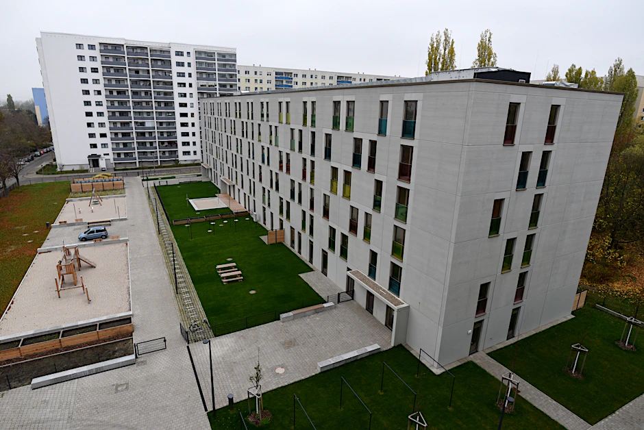 Die neue Flüchtlingsunterkunft am Murtzaner Ring in Marzahn.&nbsp;<br>