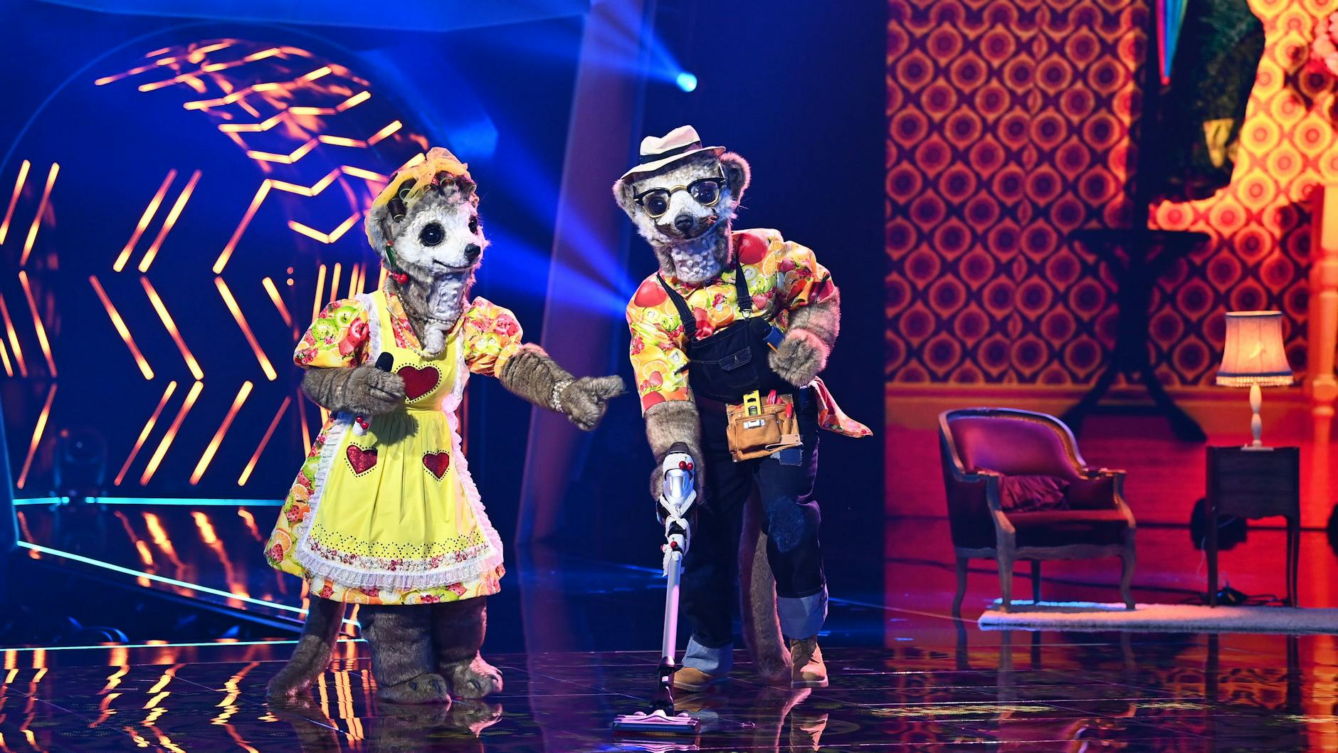 Die Erdmännchen auf der TV-Bühne.