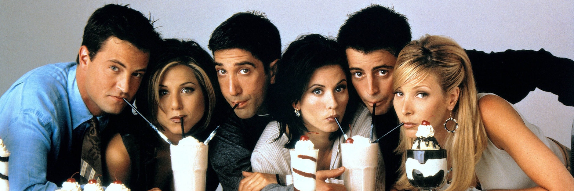 Matthew Perry, Jennifer Aniston, David Schwimmer, Courteney Cox, Matt Leblanc und Lisa Kudrow (v. l. n. r.) wurden mit der TV-Serie„ Friends“ zu Stars.&nbsp;&nbsp;