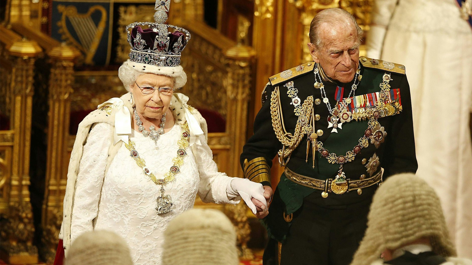 Die Queen mit ihrem Gemahl Prinz Phillip bei einem offiziellen Anlass in London im Mai 2016.&nbsp;