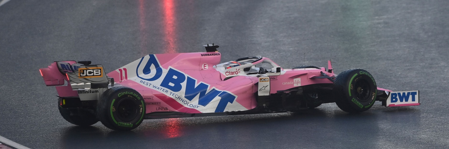 Gerutscht und trotzdem im Qualifying Platz 1 erobert: Lance Stroll vom Rennstall Racing Point.