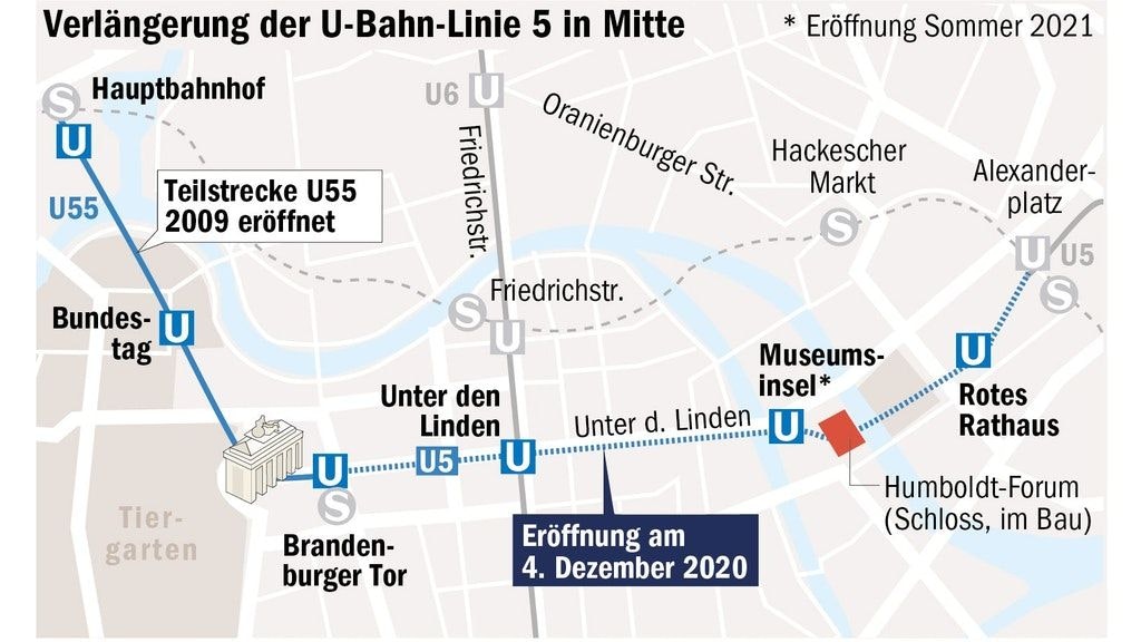 In wenigen Tagen rollen die Züge Großprojekt U5 Berlins
