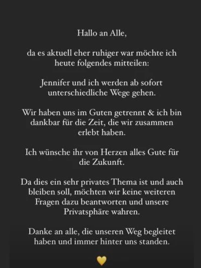 Das Statement von Andrej Mangold auf Instagram