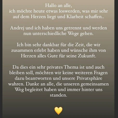 Das Statement von Jennifer Lange auf Instagram