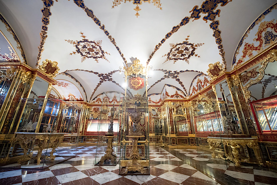 Sächsische Pracht im Grünen Gewölbe in Dresden.&nbsp;