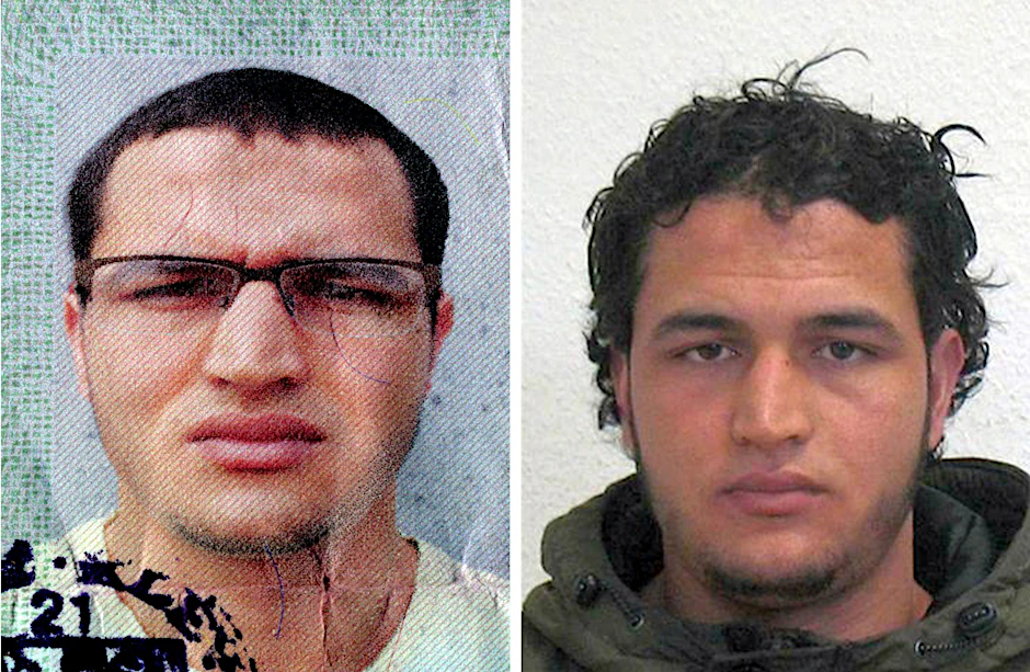 Fahndungsfotos des Berliner Weihnachtsmarkt-Attentäters Anis Amri