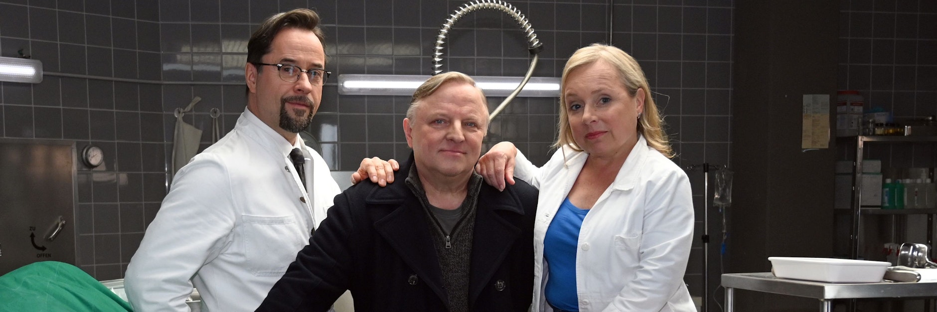 Die Schauspieler Jan Josef Liefers (l-r), Axel Prahl und ChrisTine Urspruch&nbsp;