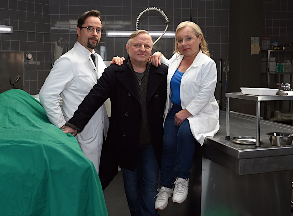 Die Schauspieler Jan Josef Liefers (l-r), Axel Prahl und ChrisTine Urspruch&nbsp;