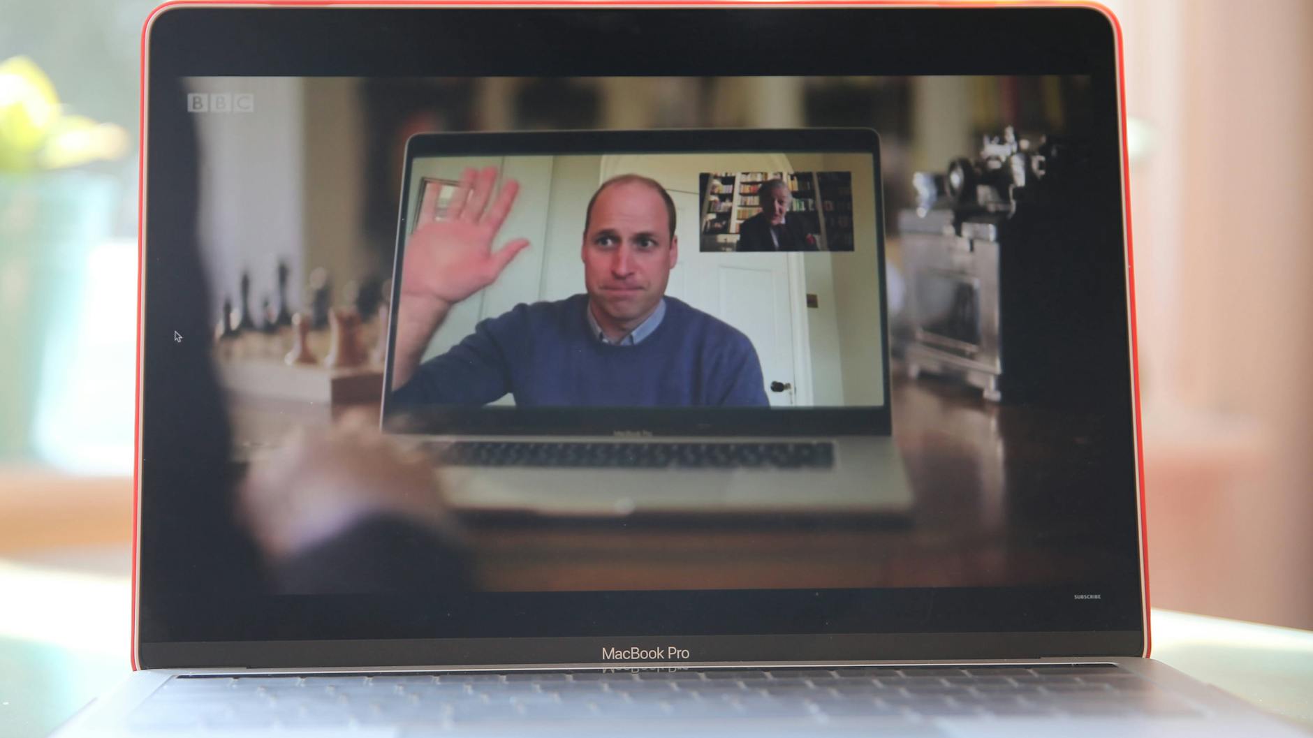 Prinz William bei einer Videoschalte im April.