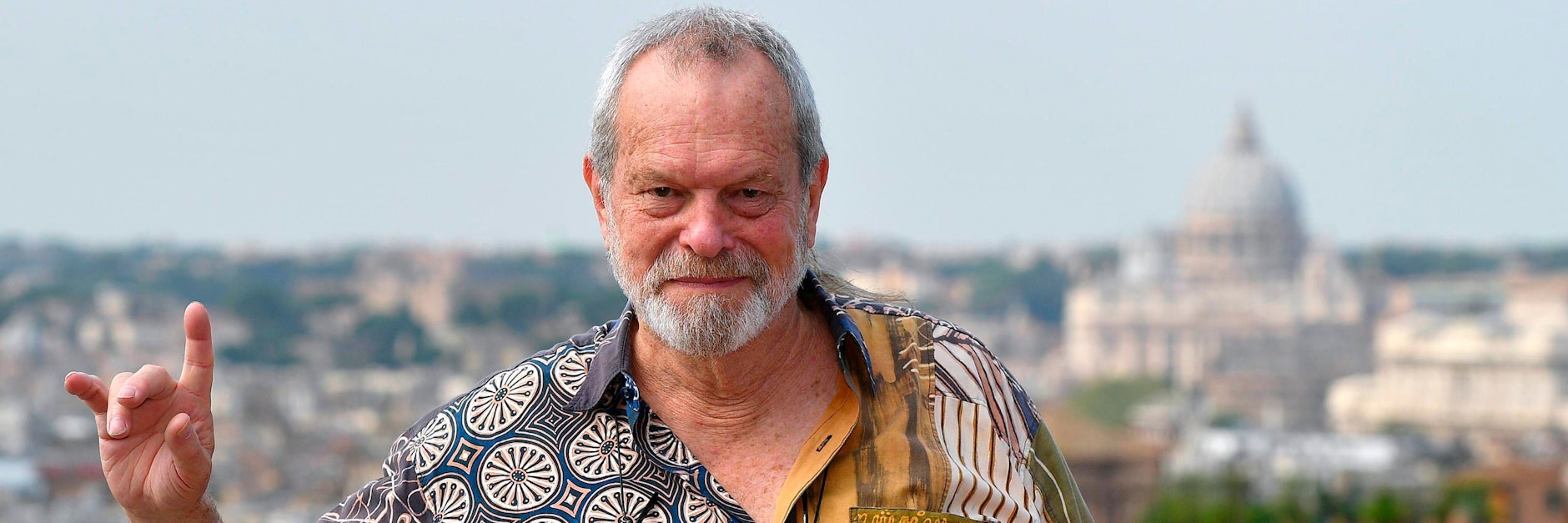 Filmregisseur Terry Gilliam bei einem Fototermin für seinen Film „The Man Who Killed Don Quixote“ in Rom 2018.