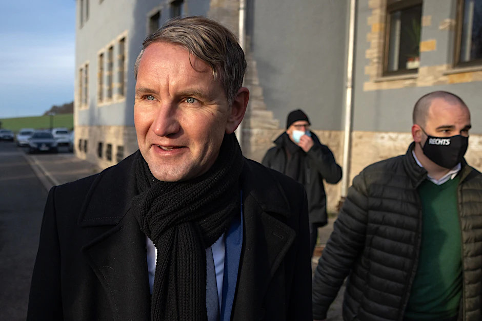 Björn Höcke, Thüringer AfD-Fraktions- und Parteivorsitzender, kommt zum Landesparteitag der Thüringer AfD.