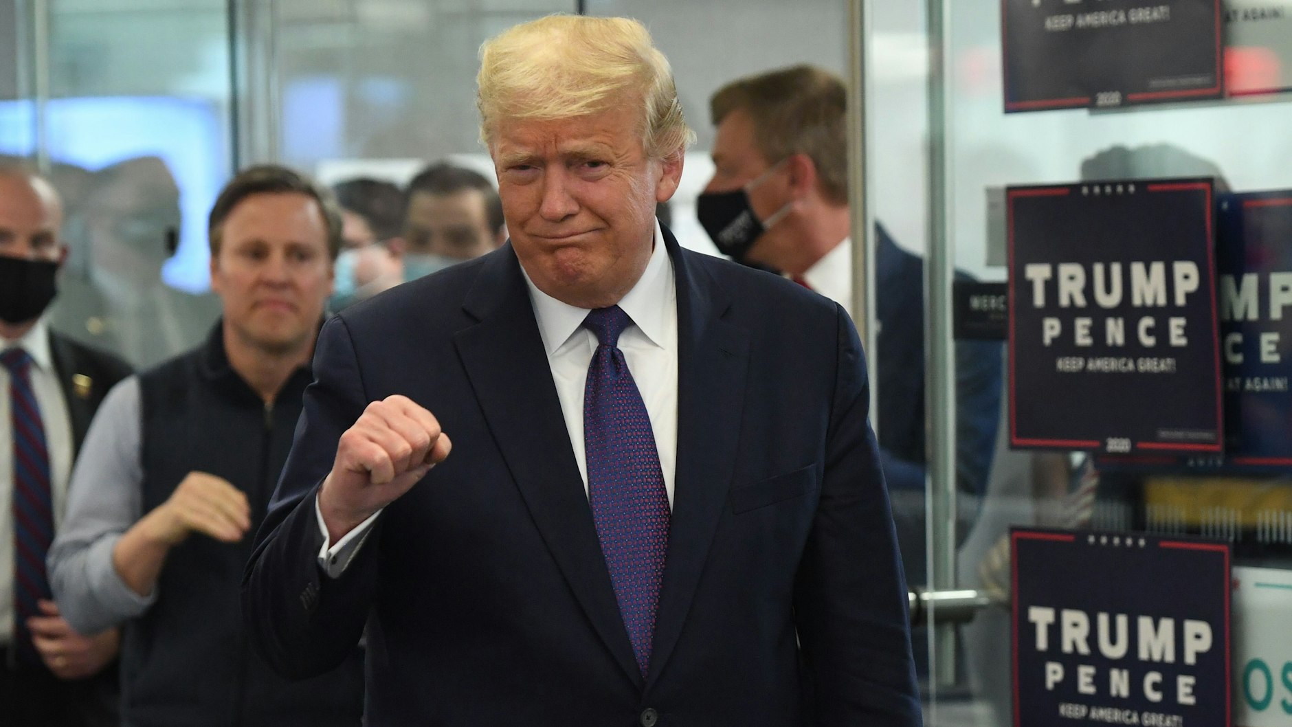 Donald Trump in seinem Kampagnen-Hauptquartier in Arlington.&nbsp;