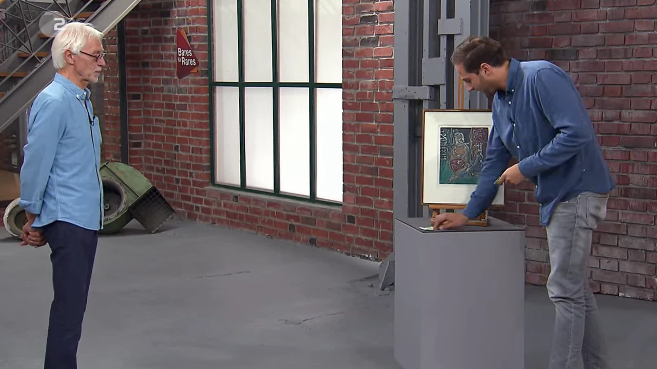 Rainer Hermanns verkauft sein Bild an Julian Schmitz-Avila.