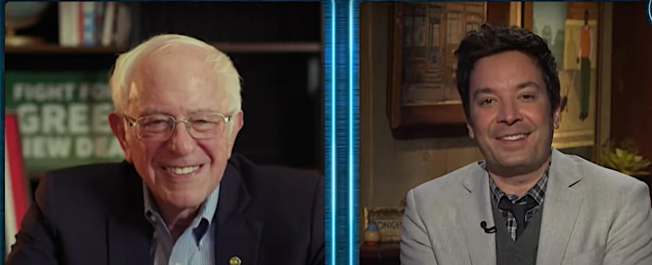Bernie Sanders bei Jimmy Fallon.