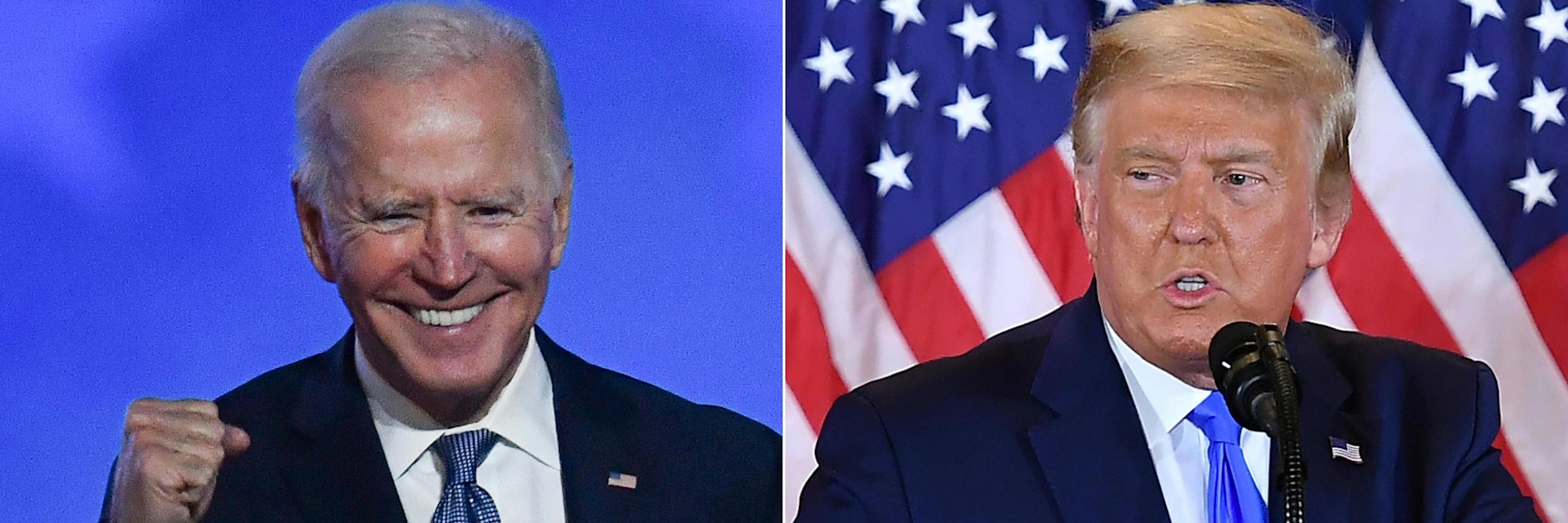 In der Nacht nach der Wahl gab sich Joe Biden siegessicher, Donald Trump wegen „Wahlbetrugs“ empört.