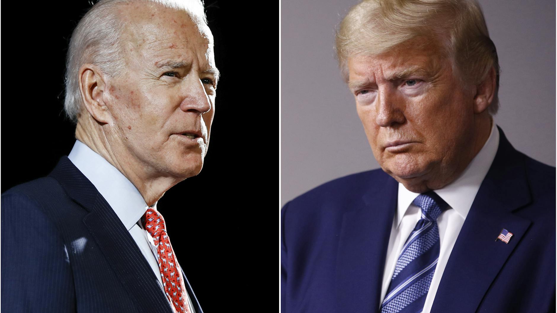 Joe Biden (l) und US-Präsident Donald Trump