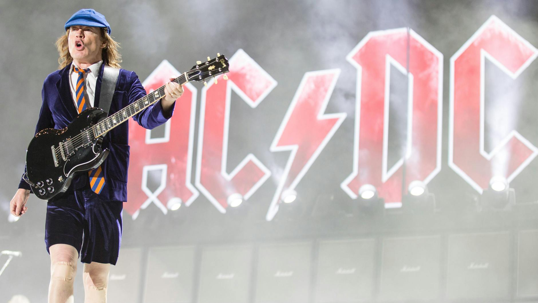 April, 2015: Angus Young beim Coachella Music and Arts Festival in Kalifornien.