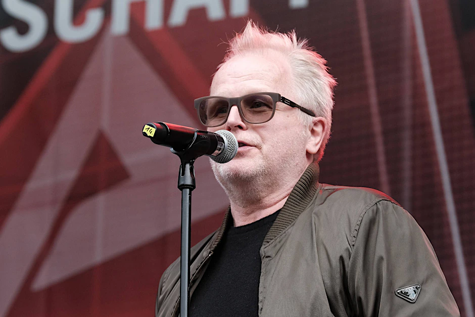 Herbert Grönemeyer bei einer Demo für die Veranstaltungswirtschaft September in Berlin.