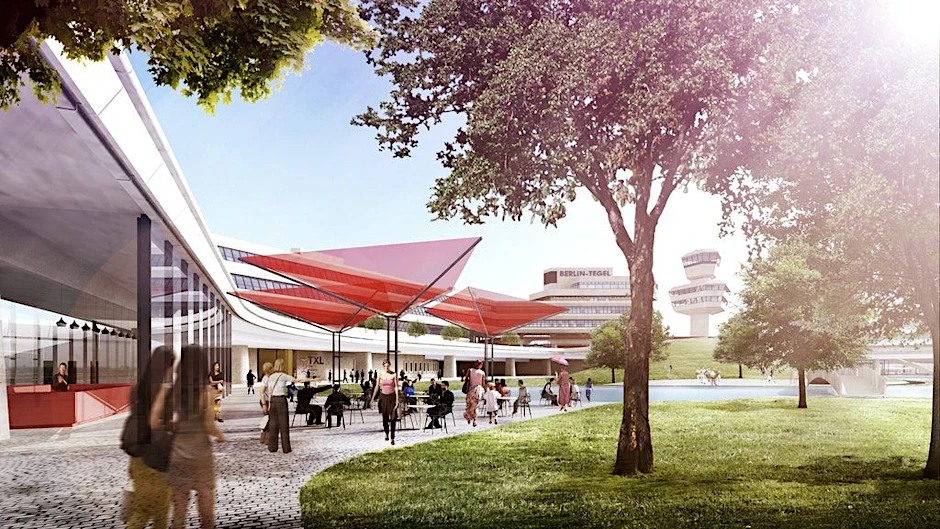 Blick in die Zukunft: So könnte der Flughafen Tegel aussehen, wenn er zum Forschungs- und Industriepark umgestaltet wurde.