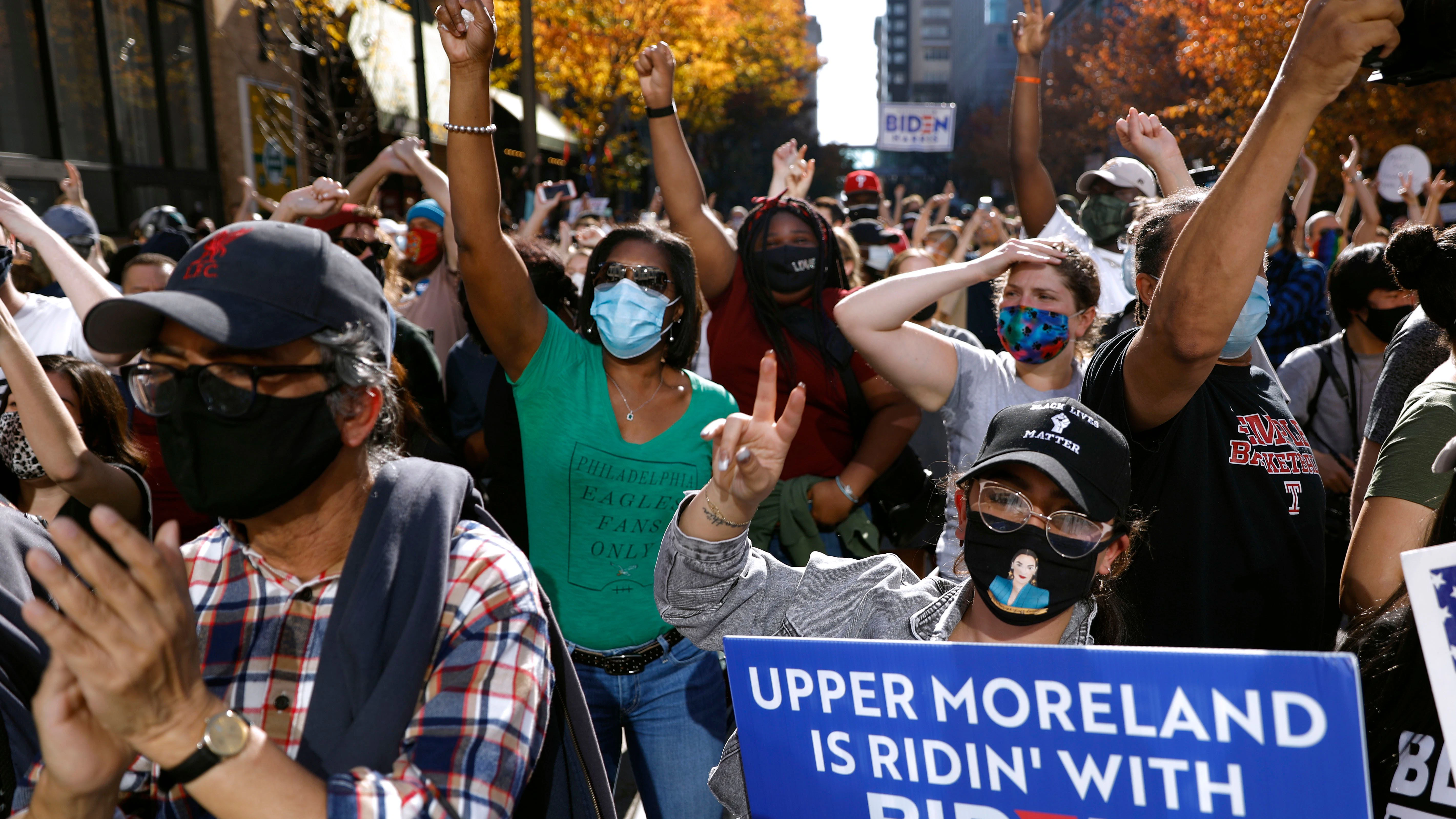 Überall im Land, wie hier in Philadelphia, feierten die Menschen Joe Bidens Wahlsieg.&nbsp;