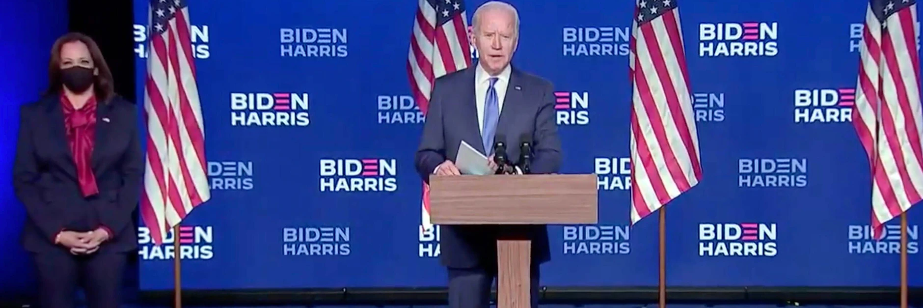 Joe Biden und seine Stellvertreterin Kamala Harris – der Demokrat baut seinen Vorsprung bei den US-Präsidentschaftswahlen aus.&nbsp;