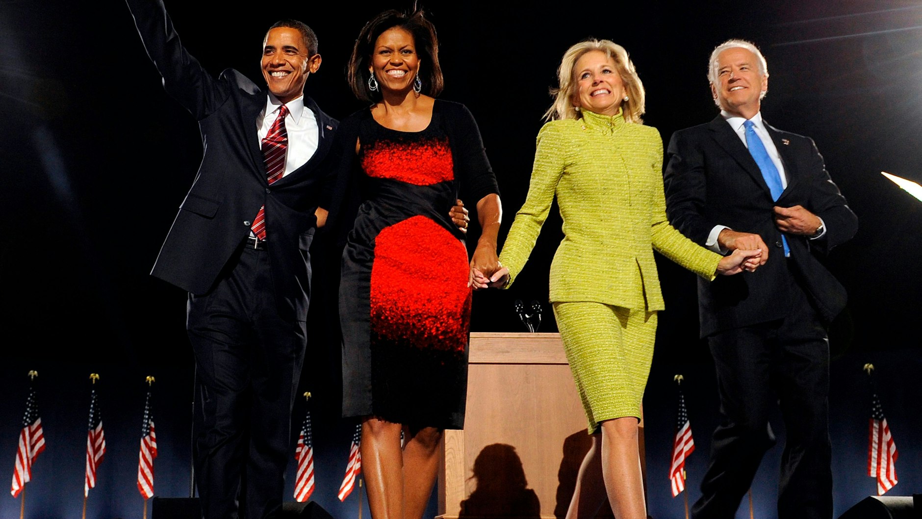 Barack und Michelle Obama zusammen mit Jill und Joe Biden (v. l.) – unter dem ehemaligen US-Präsidenten war Joe Biden Vize.