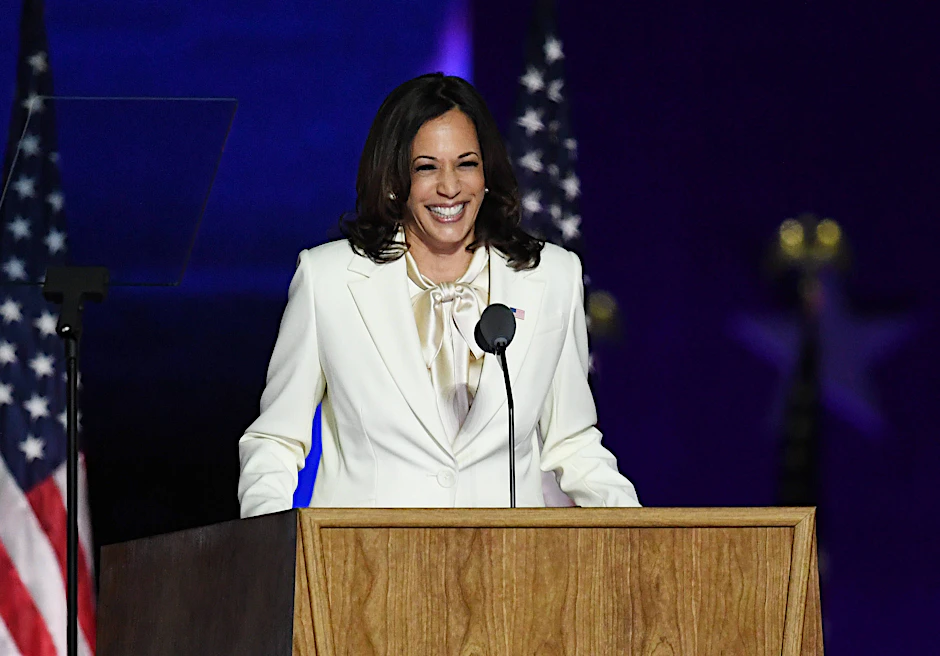 Die gewählte US-Vize-Präsidentin Kamala Harris (56) bei ihrer Rede nach dem Sieg.