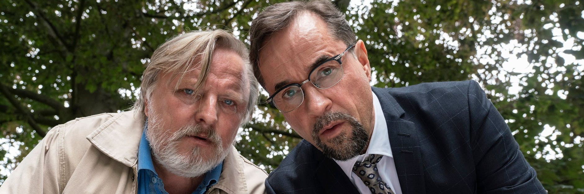 Auch Frank Thiel (Axel Prahl, links) und Prof. Karl-Friedrich Boerne (Jan Josef Liefers) werden die „Tatort“-Fans 2021 wieder erfreuen.