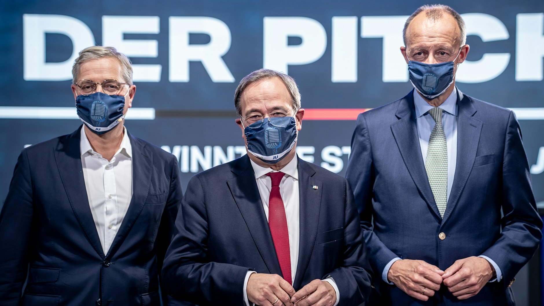 Die drei Kandidaten für den Bundesvorsitz der CDU: Norbert Röttgen (l.), Armin Laschet und Friedrich Merz.