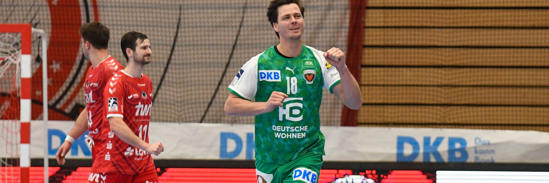 Fuchs Hans Lindberg ballt bei den Eulen Ludwigshafen achtmal die Faust nach eigenen Torerfolgen.&nbsp;