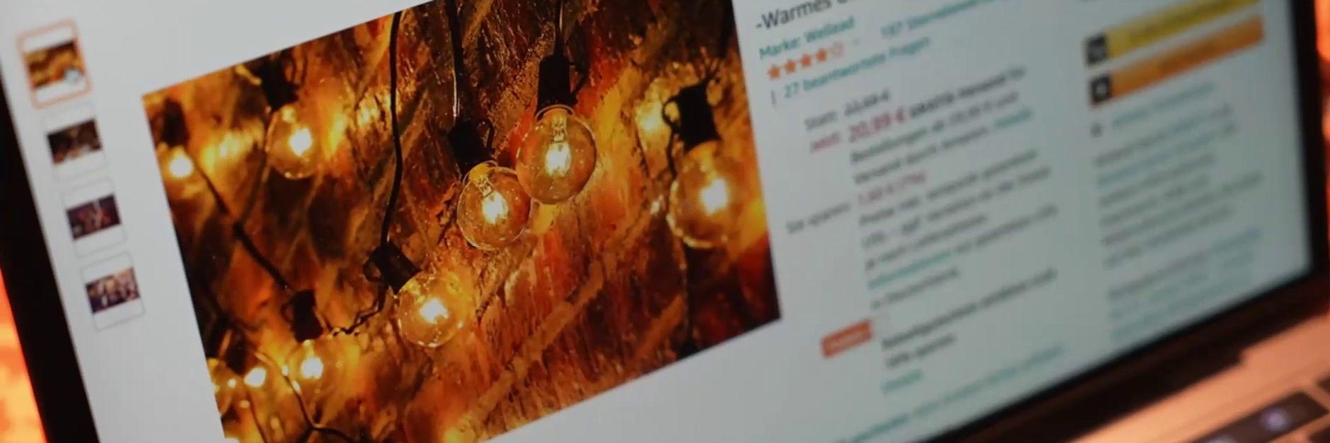 Warmes Licht, 4-Sterne-Bewertung: Die chinesische Lichterkette ist allerdings eine Todesfalle, bei Regen drohen Stromschläge.&nbsp;