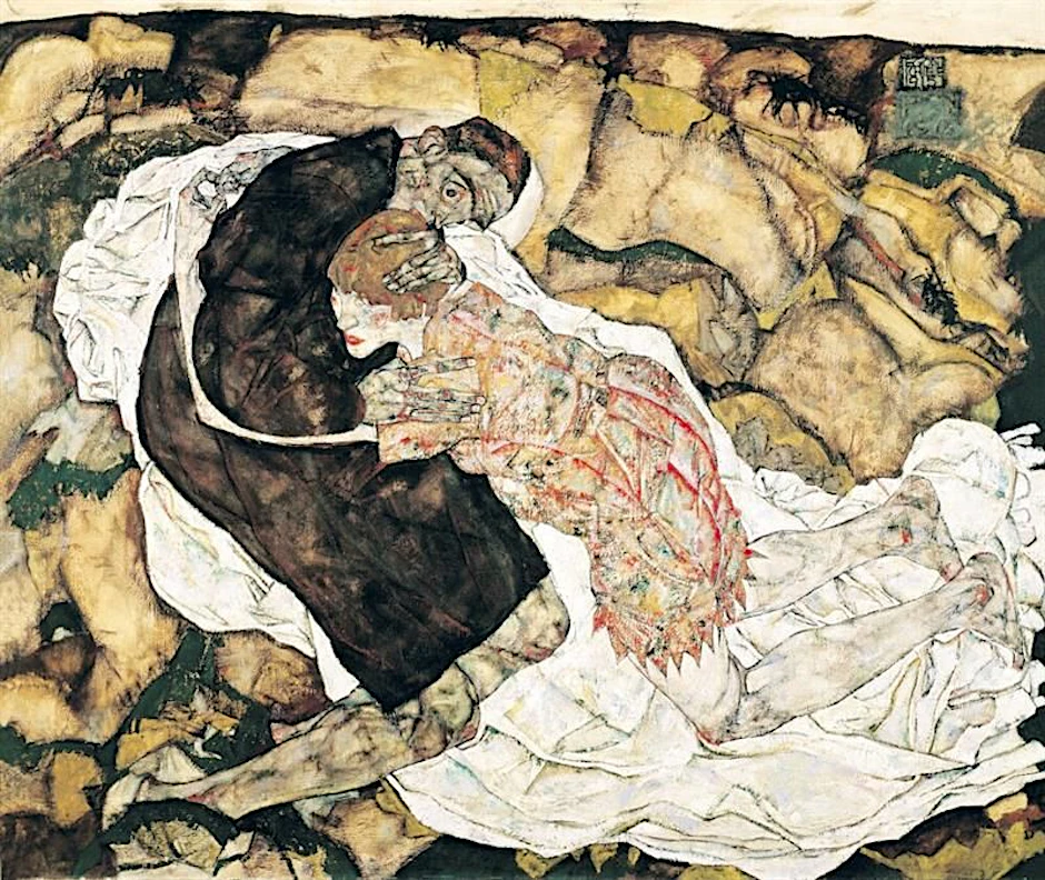 Egon Schiele malte „Tod und Mädchen“ 1915 wie eine Vorahnung: Im Herbst 1918 starb seine Frau Edith an der Spanischen Grippe, drei Tage später raffte die Seuche auch ihn dahin.