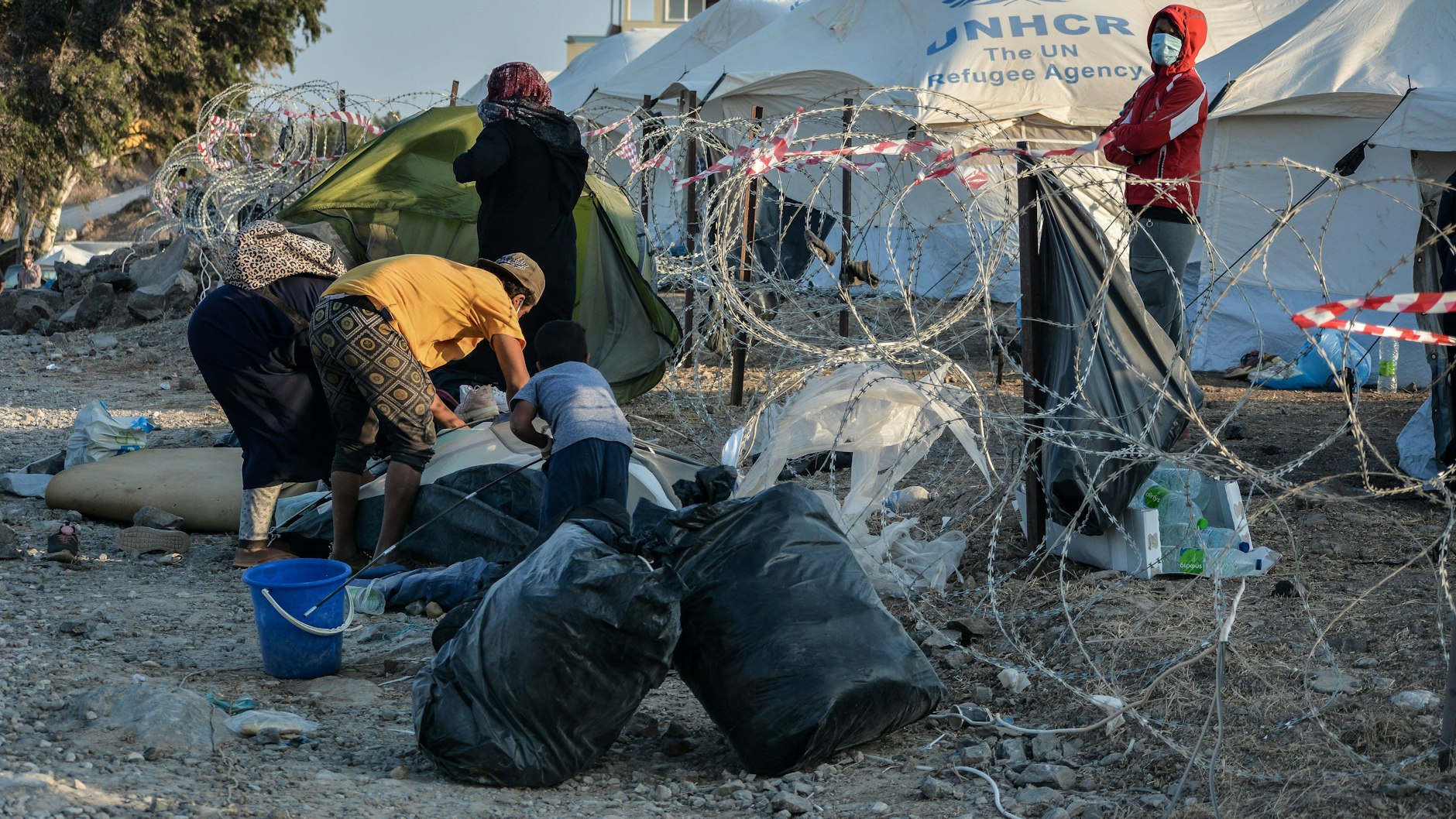 Eine Momentaufnahme aus dem Flüchtlingslager Kara Tepe auf der griechischen Insel Lesbos.&nbsp;