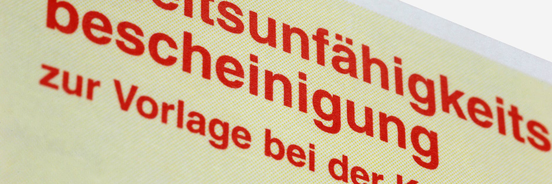 Arbeitsunfähigkeitsbescheinigung (AU) zur Vorlage bei der Krankenkasse.