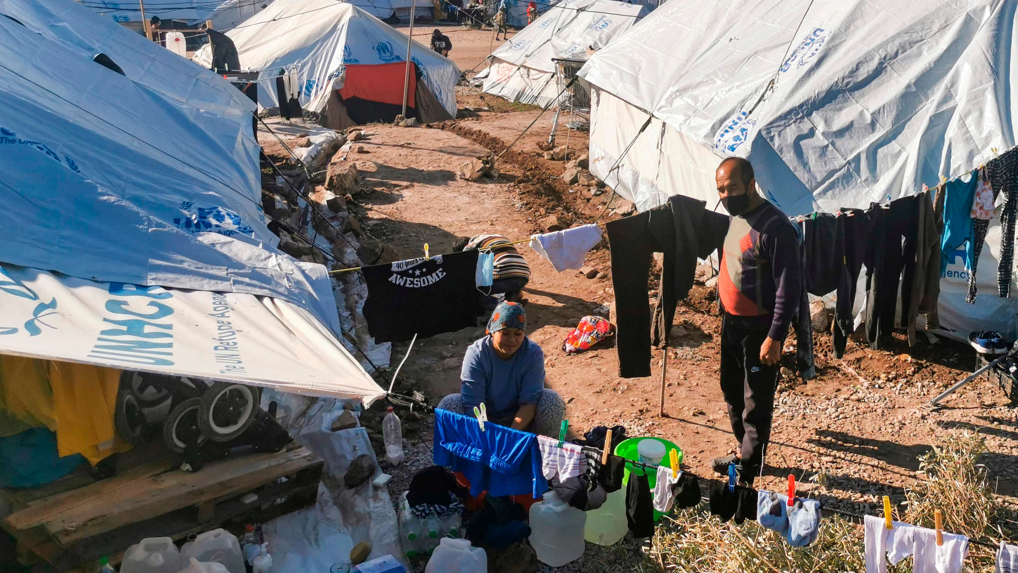 Flüchtlinge im Camp Kara Tepe auf der Insel Lesbos.