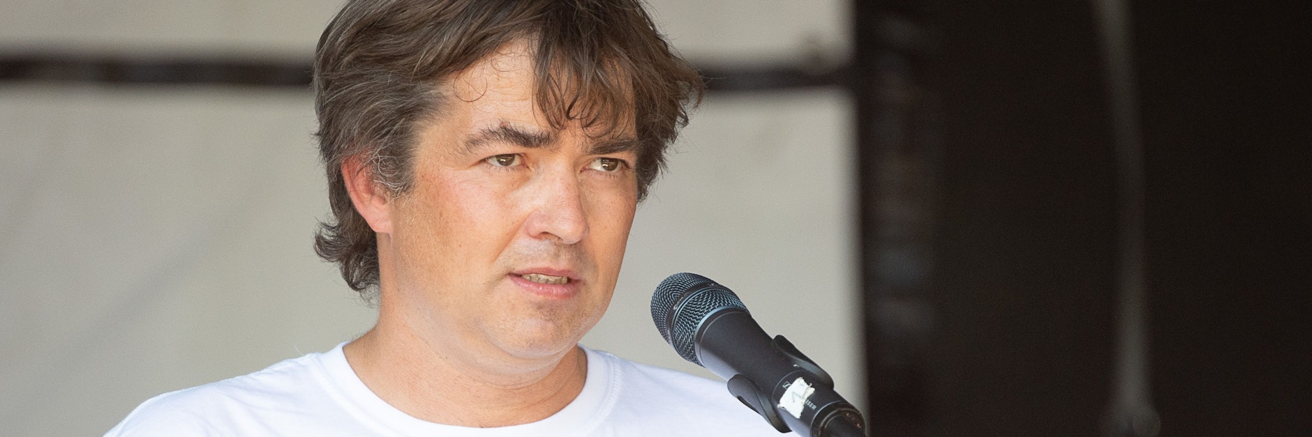 Michael Ballweg, Initiator von Querdenken 711" auf einer Kundgebung von "Querdenken 711"