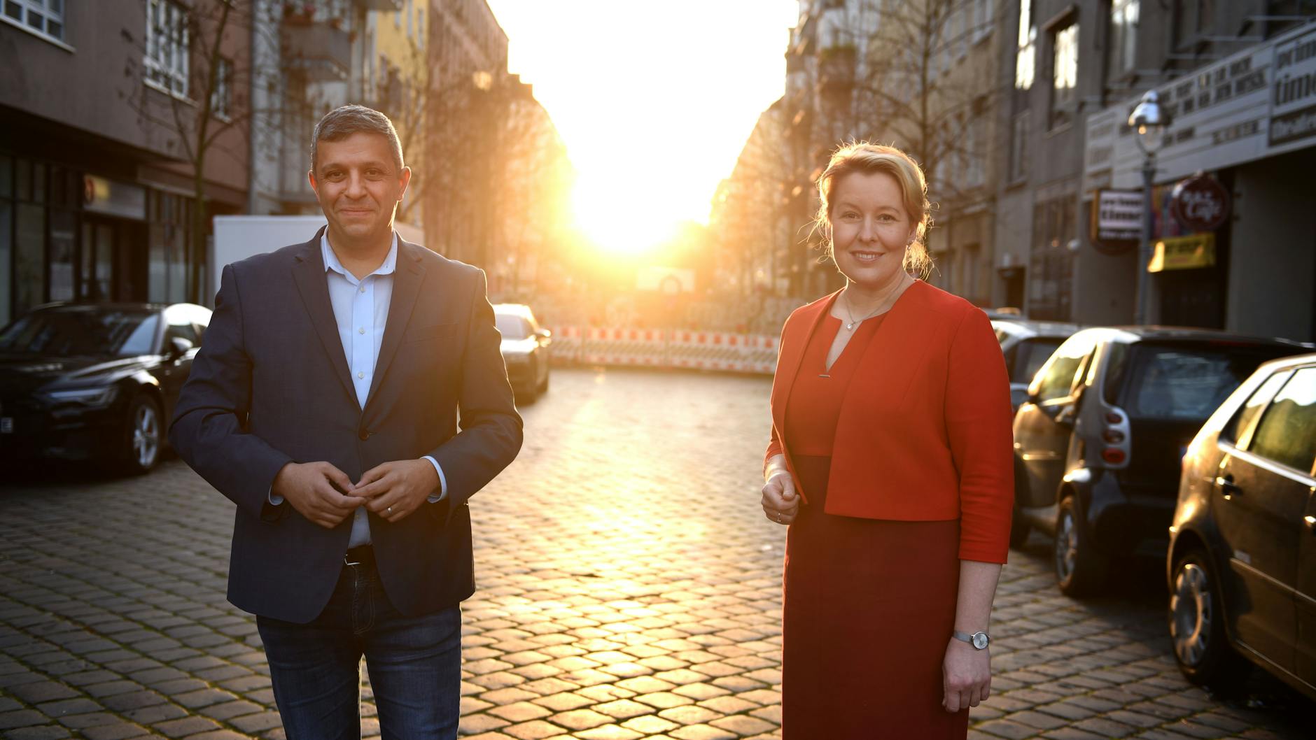 Franziska Giffey und Raed Saleh, Landesvorsitzende der SPD in Berlin.<br><br>