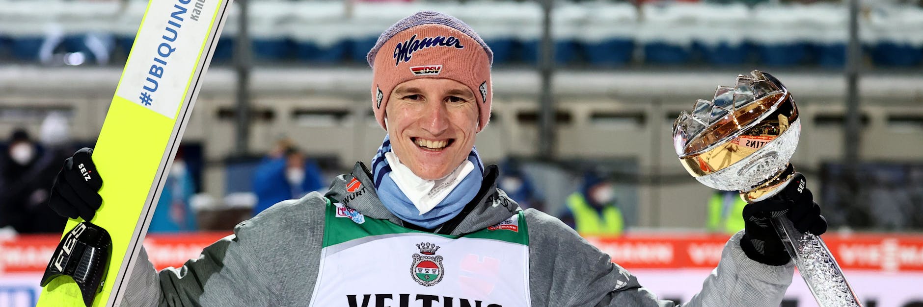 So sehen Sieger aus: Karl Geiger nach dem Coup von Oberstdorf. 