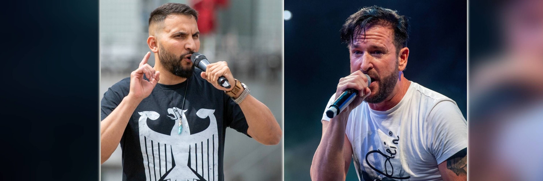 Schwurbeln jetzt in verschiedene Richtungen: Attila Hildmann und Michael Wendler.