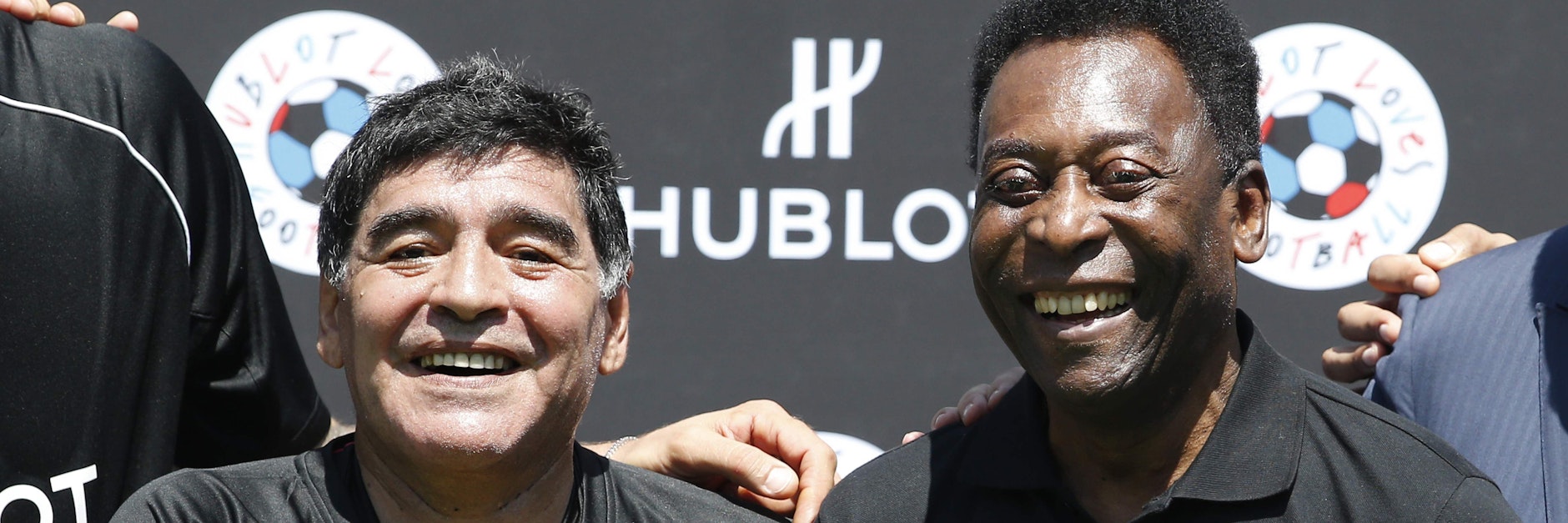 Rivalen und Freunde: Diego Maradona (l.) und Pelé.