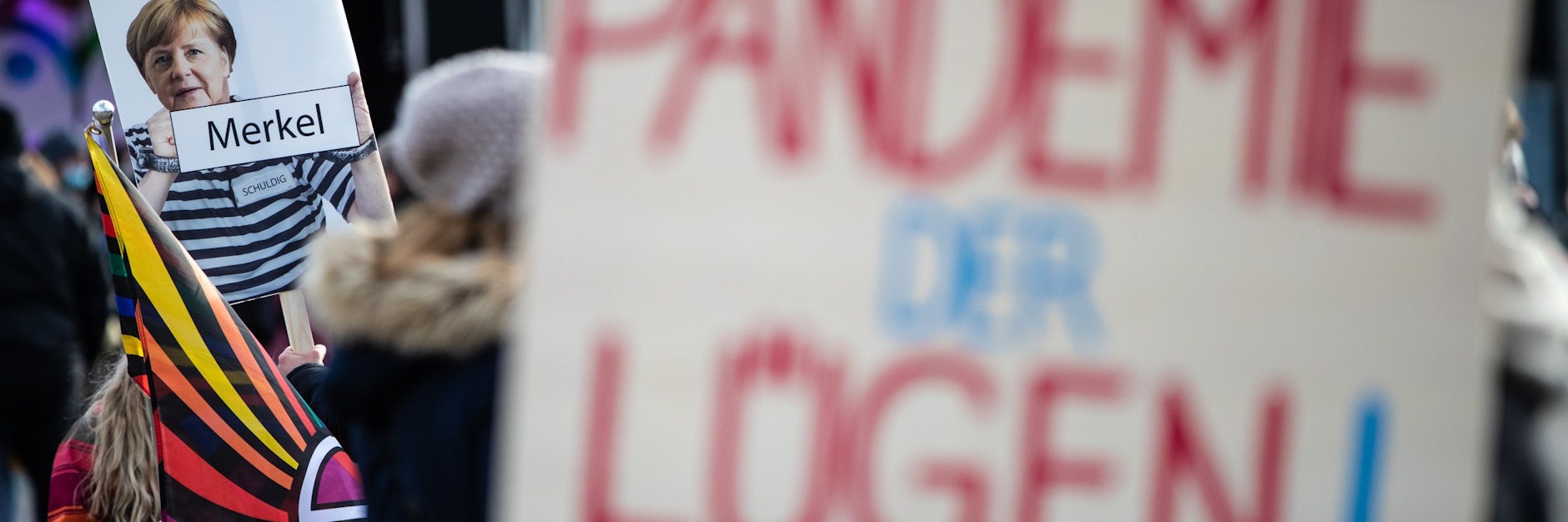 Querdenken-Kundgebung in Göppingen, Baden-Württemberg.