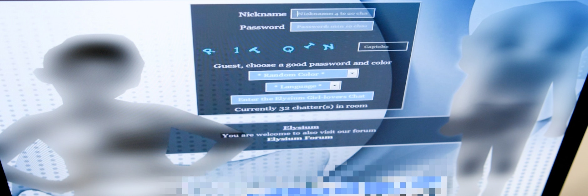 Ein Screenshot einer Login-Seite einer Kinderpornografie-Plattform aus dem Jahr 2017.&nbsp;