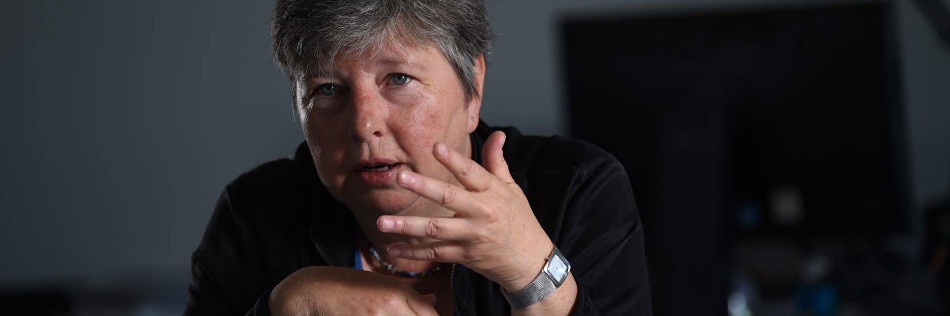 <br>Stadtentwicklungssenatorin Katrin Lompscher beim Interview in ihrem Büro.