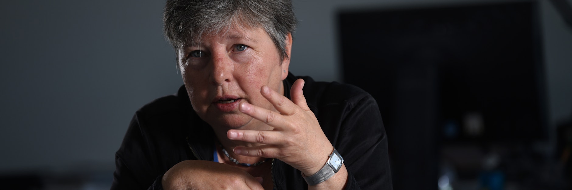 <br>Stadtentwicklungssenatorin Katrin Lompscher beim Interview in ihrem Büro.