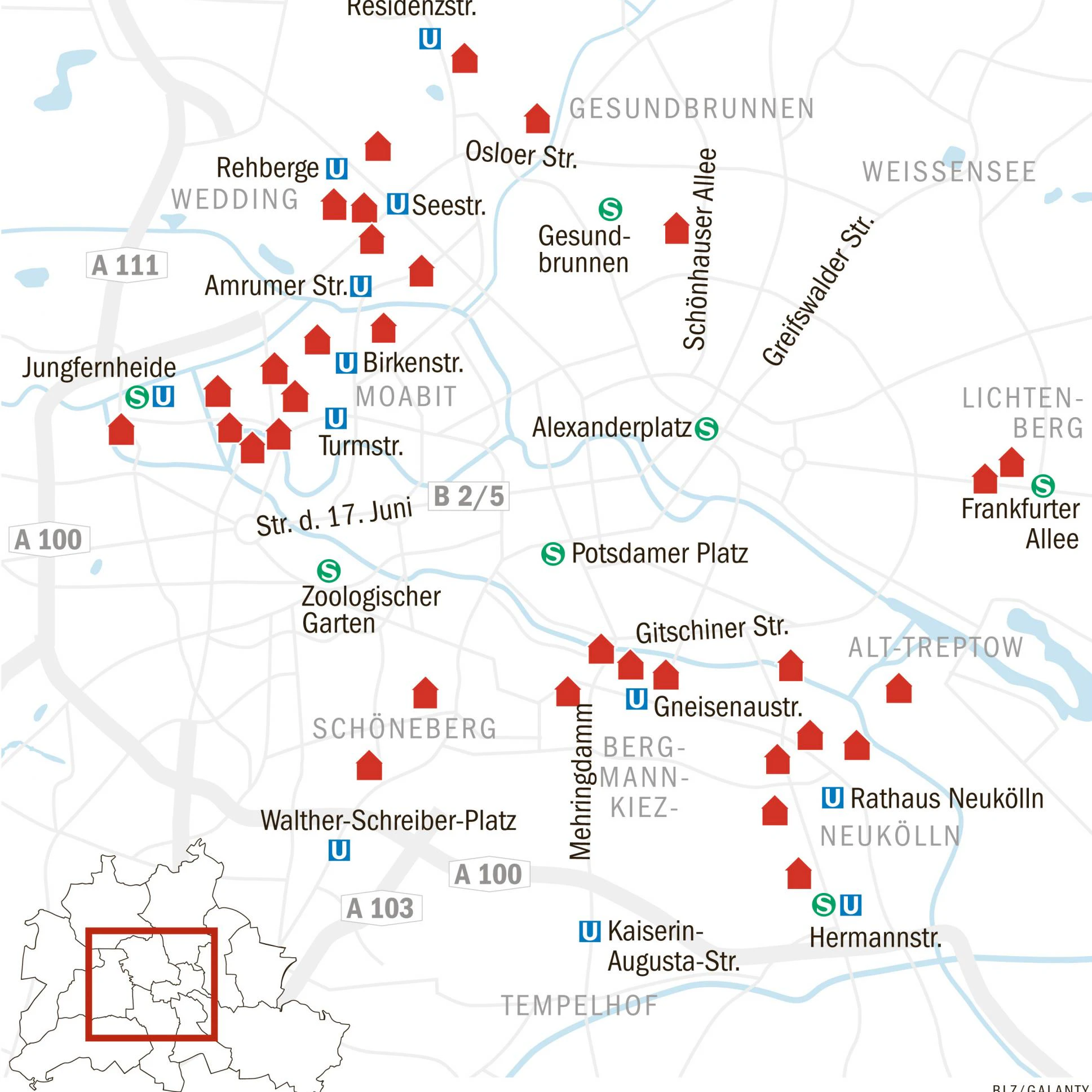<em>Eine Übersicht aller Berliner Wohnhäuser, die nach unseren Recherchen zur Unternehmensgruppe Berlin Aspire gehören. Fahren Sie mit Ihrem Mauszeiger oder Ihrem Finger über die Häuser, um mehr zu erfahren.</em>