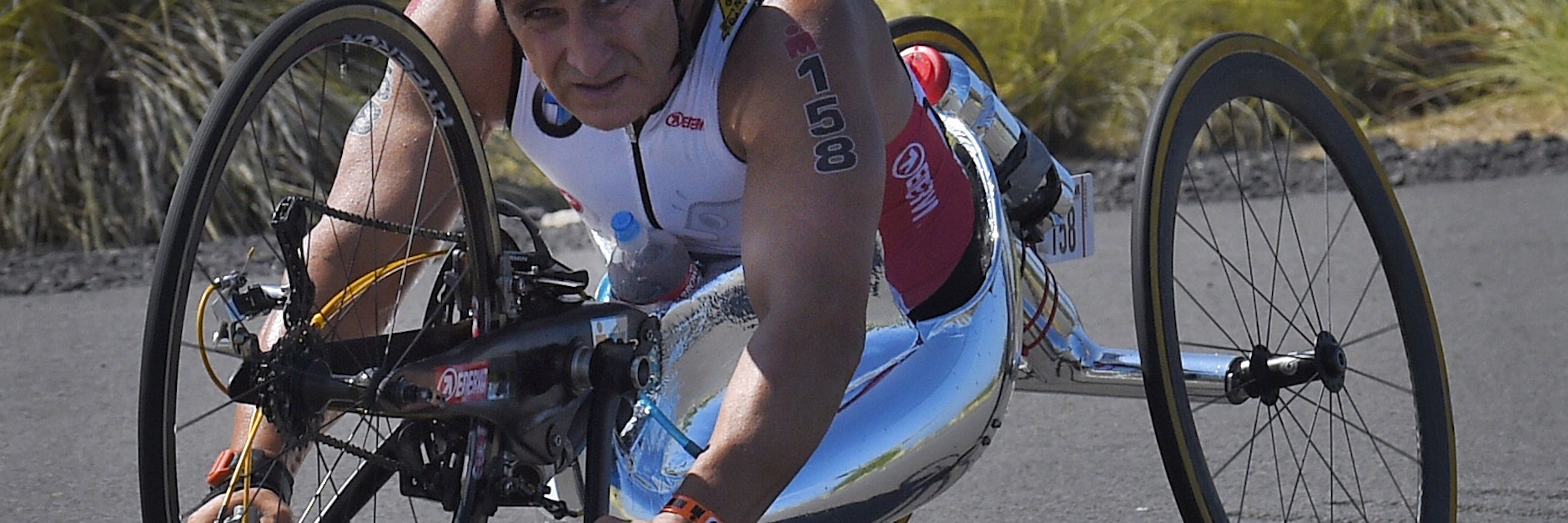 Alessandro Zanardi mit seinem Handbike. In dem Bergen der Toskana krachte er mit einem Lkw zusammen.