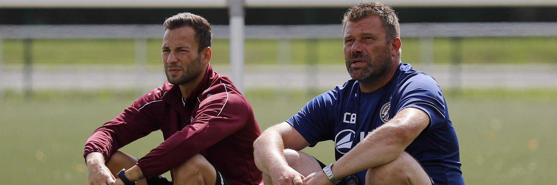 Schauen gespannt nach Leipzig: BFC-Kapitän&nbsp;Ronny Garbuschewski (l., 34) und Trainer Christian Benbennek (47).