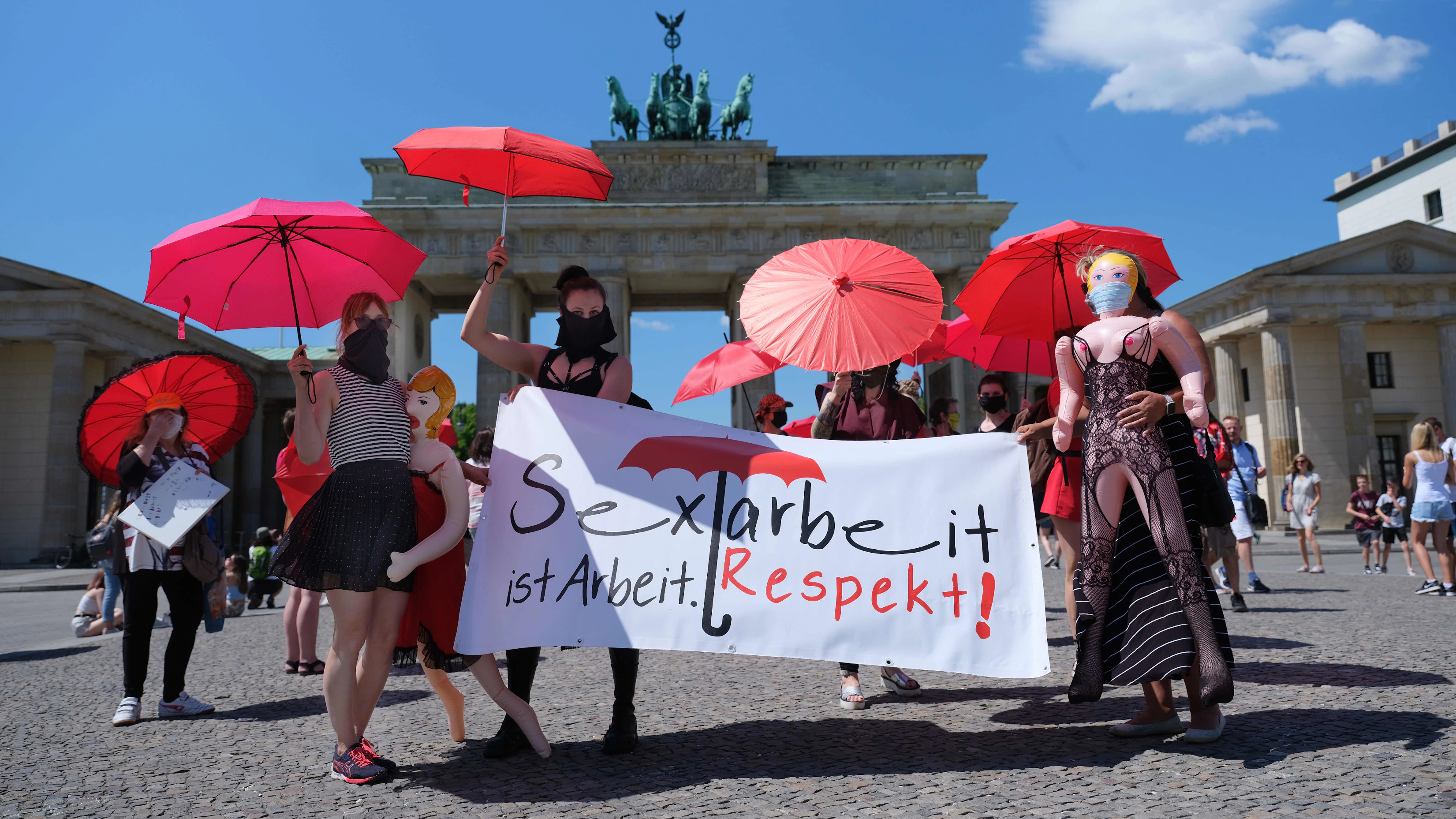 Proteste gegen Diskriminierung und Stigmatisierung von Prostituierten und Sexarbeiterinnen anlässlich des Internationalen Hurentags am 2. Juni in Berlin.&nbsp;