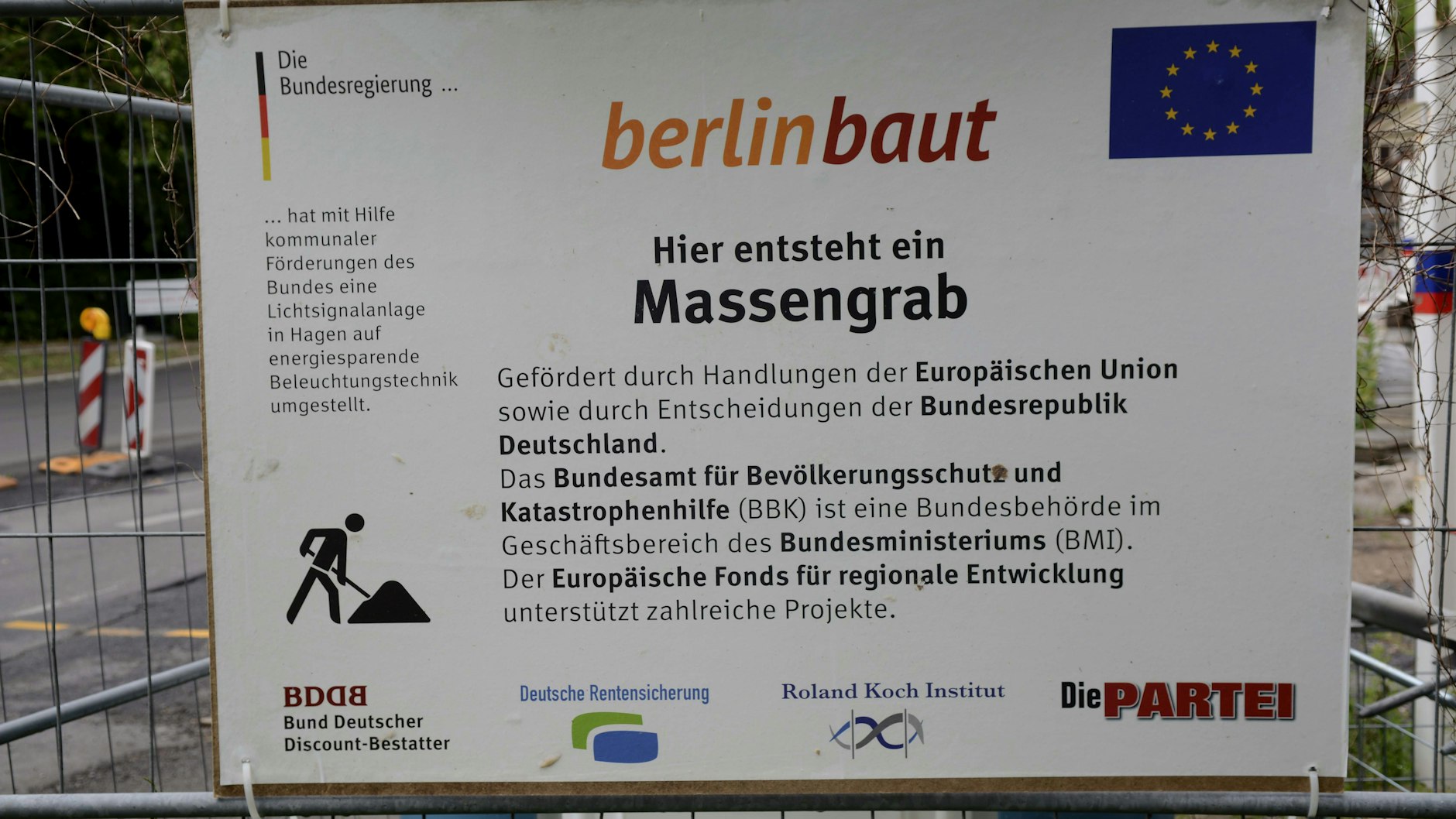 Satire - Plakat der "Partei". 